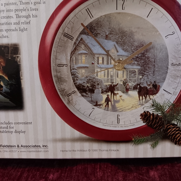 Vintage Thomas Kinkade Christmas Carol Clock - Picture 7 of 7